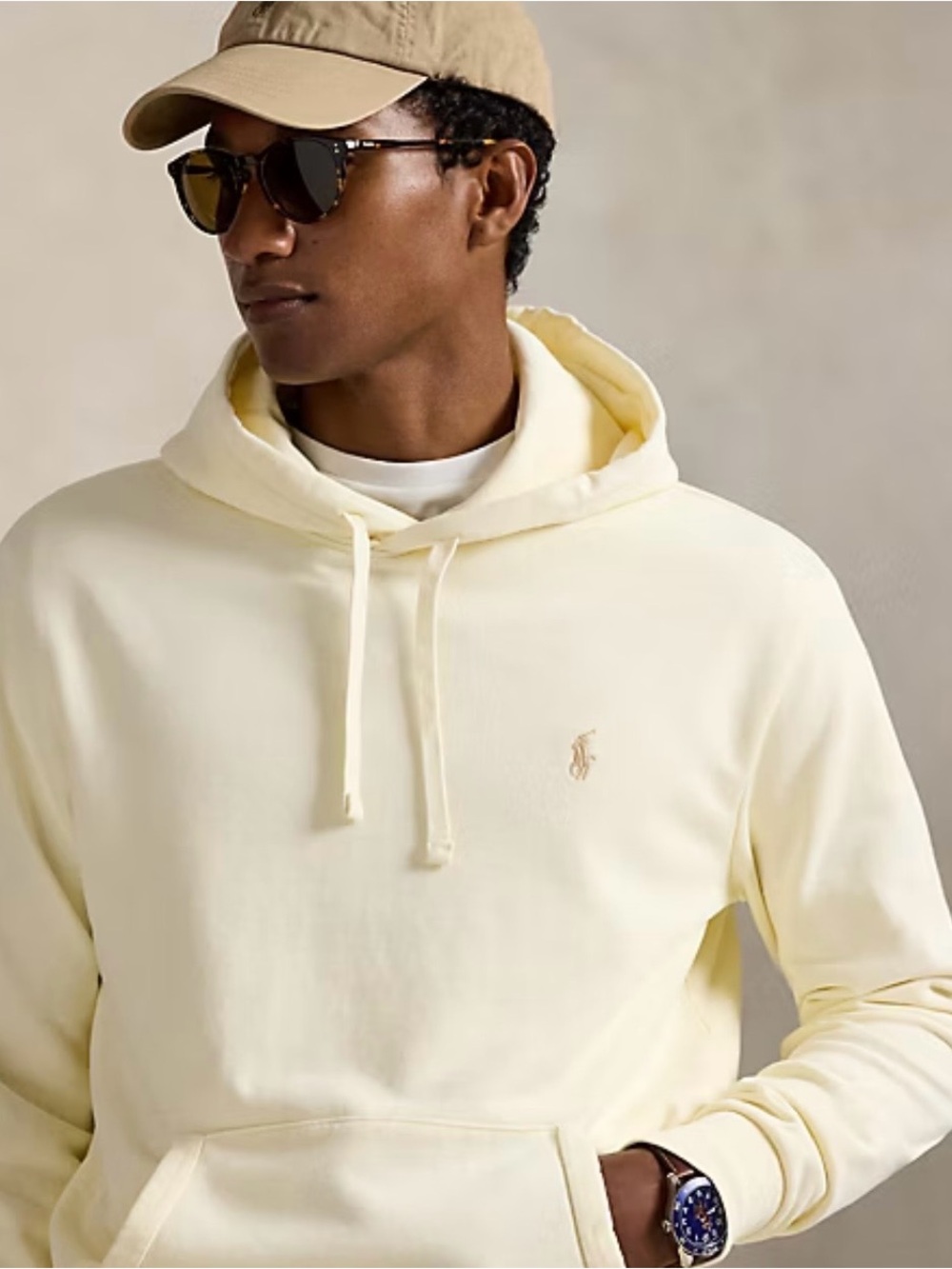 NWOT Polo Ralph Lauren Loopback Light Fleece Hoodie Clubhouse Cream M